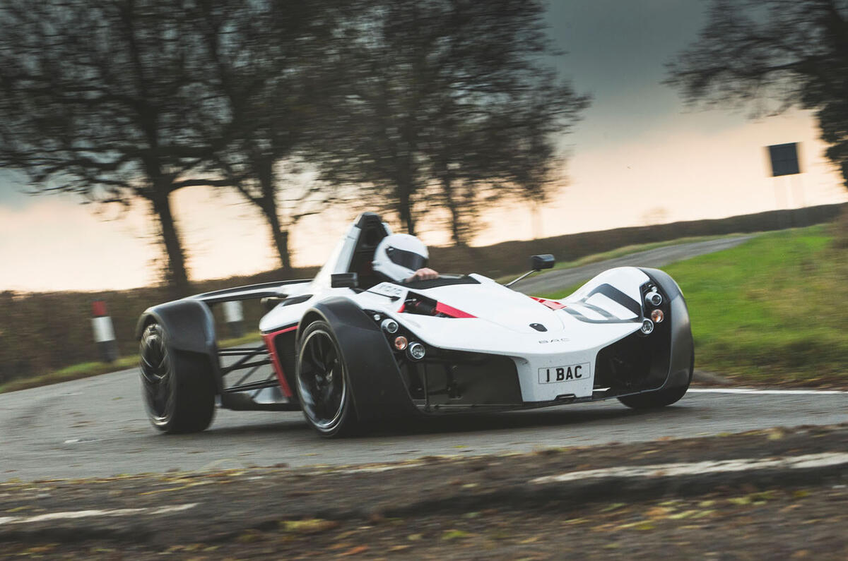 BAC Mono 2018 review - cornering front