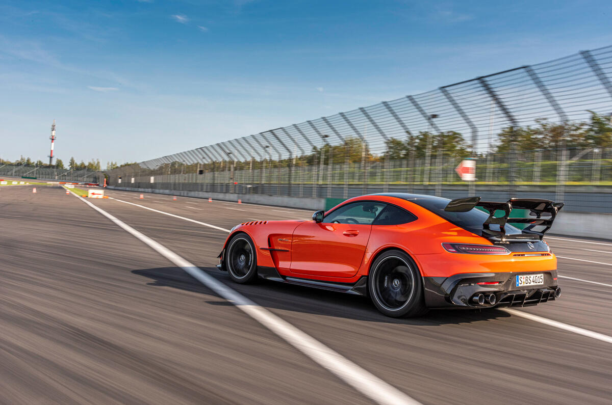 Mercedes-AMG GT Black Series road test review - on track rear
