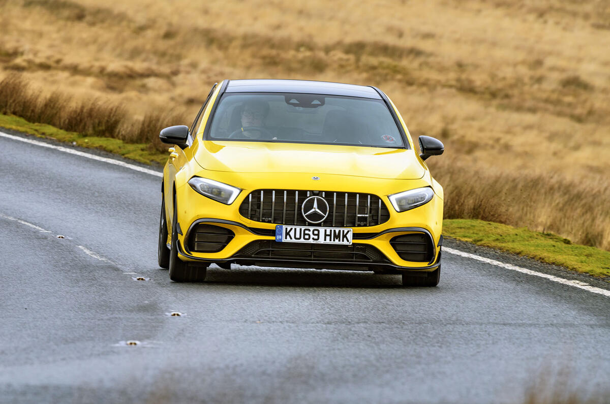 Mercedes-AMG A45 S 4Matic+ 2020 road test review - on the road nose