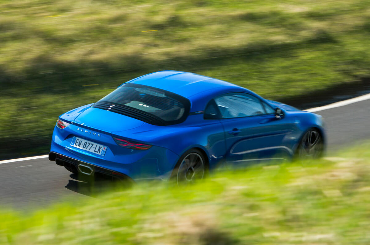 Alpine A110 2018 road test review on the road high angle