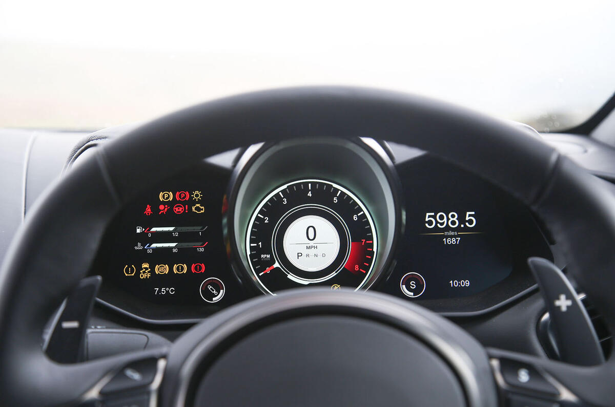 Aston Martin Vantage 2018 review instrument cluster