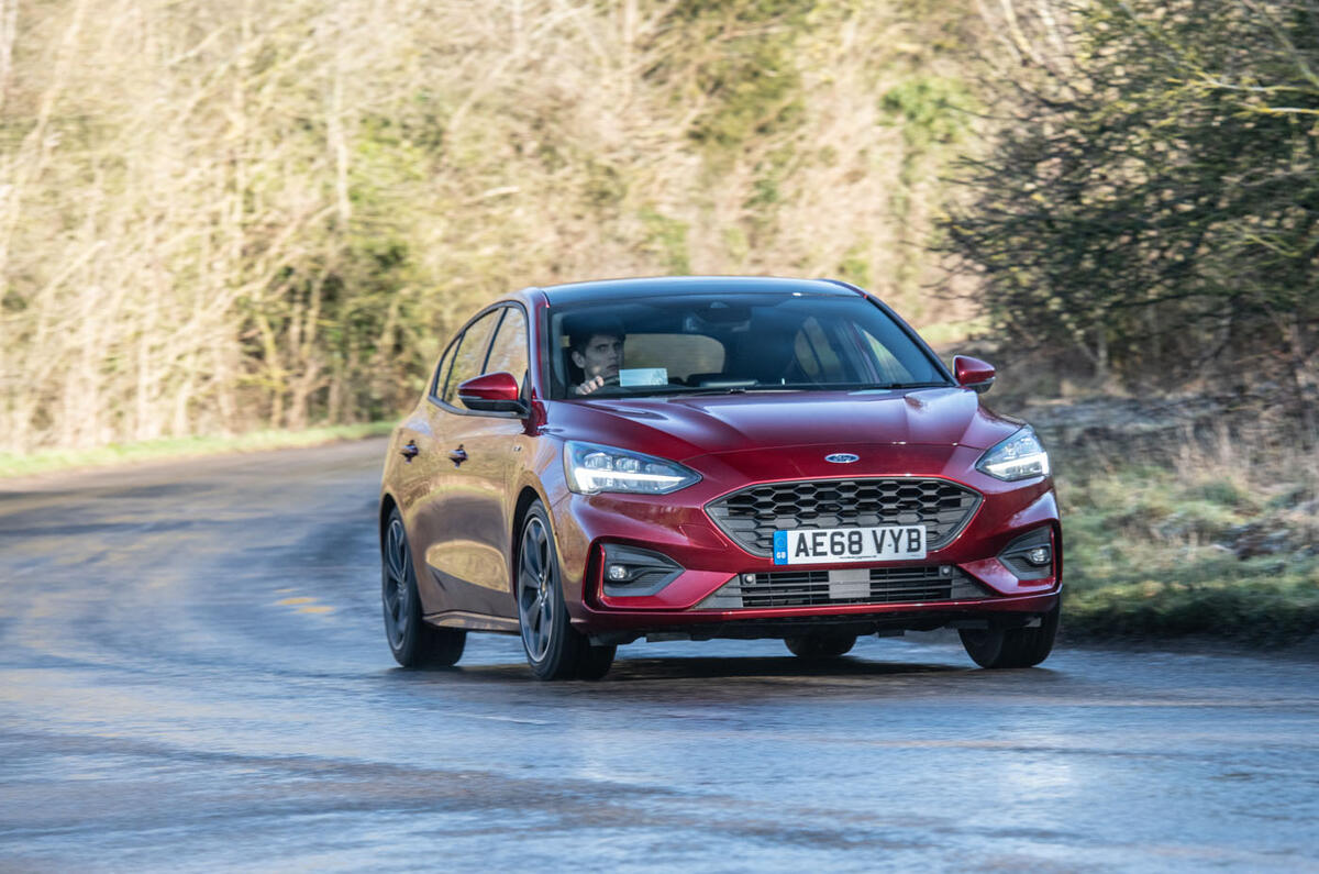 Ford Focus ST-line X 2019 road test review - cornering front