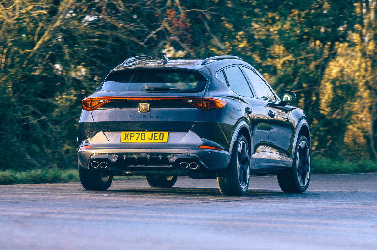 25 Cupra Formentor 2021 road test review cornering rear
