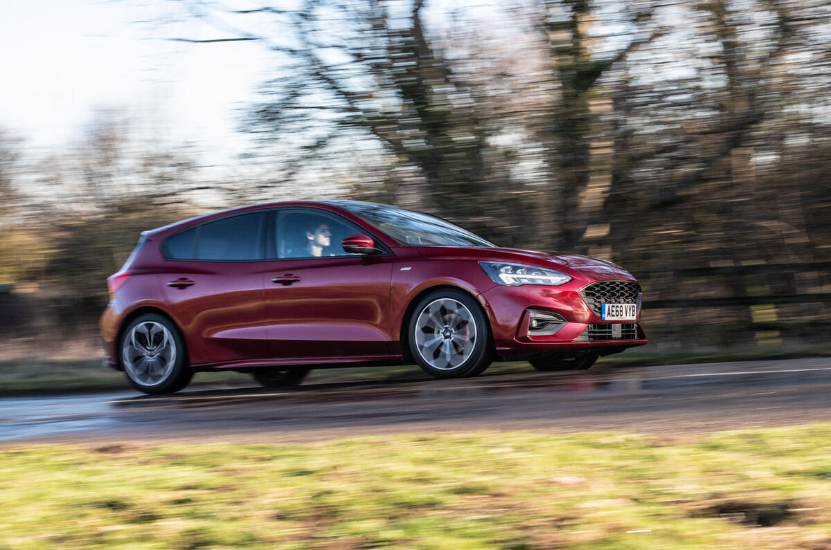 Ford Focus ST-line X 2019 road test review - on the road front side