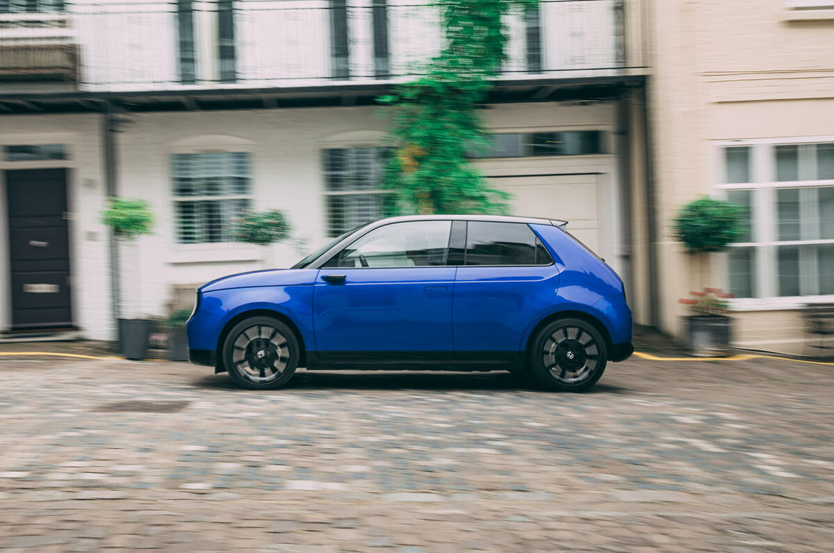 Honda e 2020 road test review - on the road side