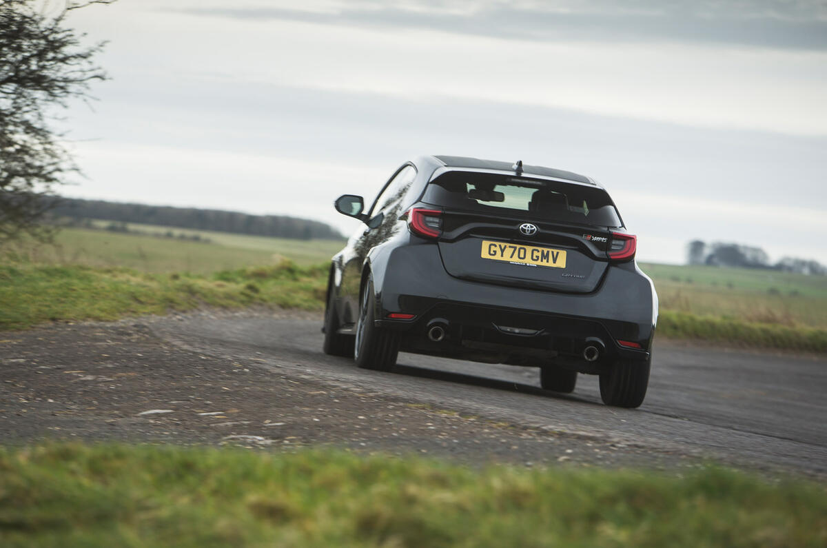 26 Toyota GR Yaris 2021 UK road test review on road rear