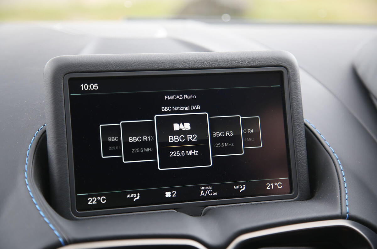 Aston Martin Vantage 2018 review infotainment radio