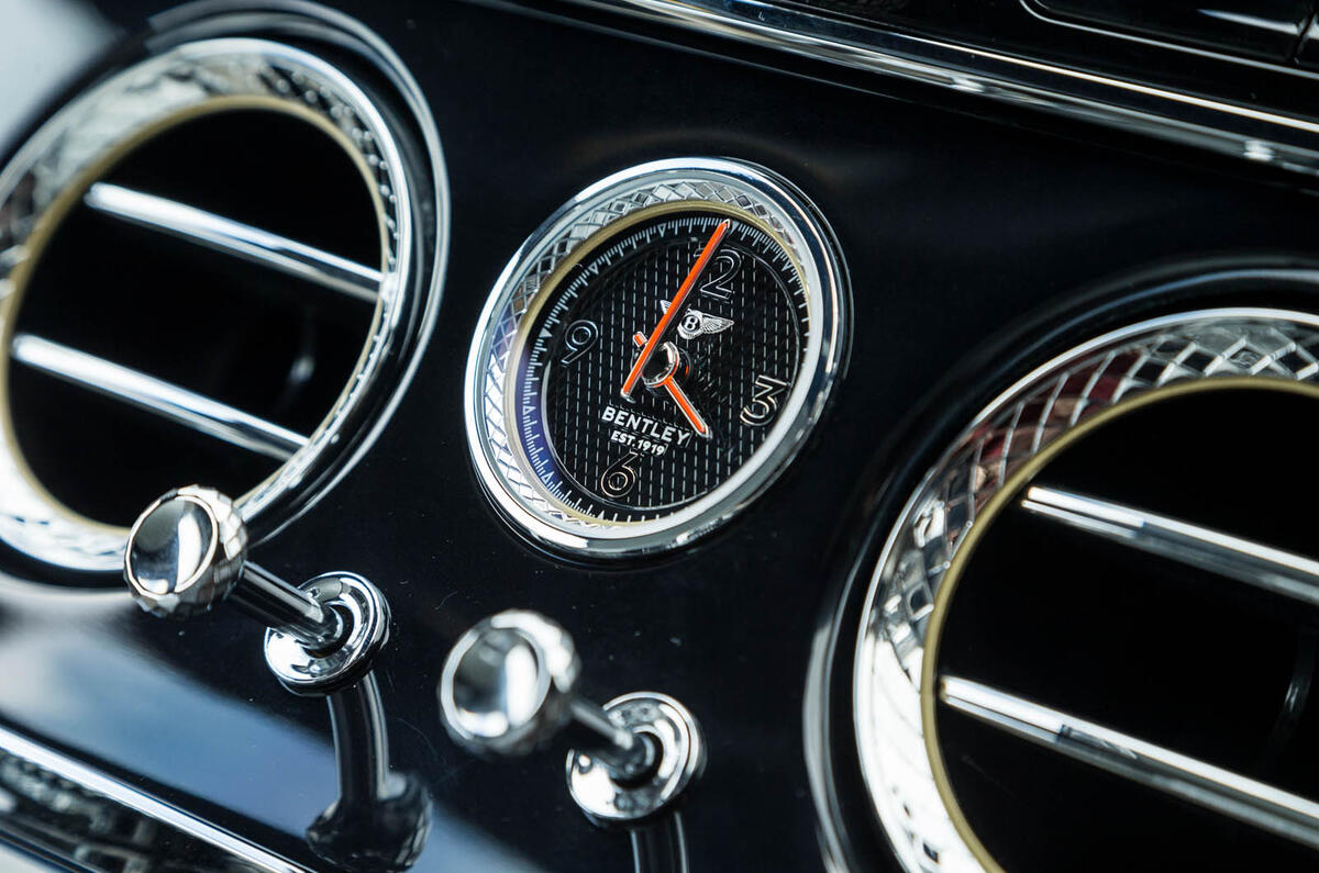 Bentley Continental GT 2018 Autocar road test review clock