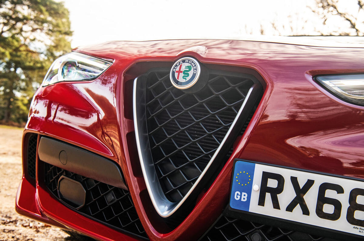 Alfa Romeo Stelvio Quadrifoglio 2019 road test review - nose