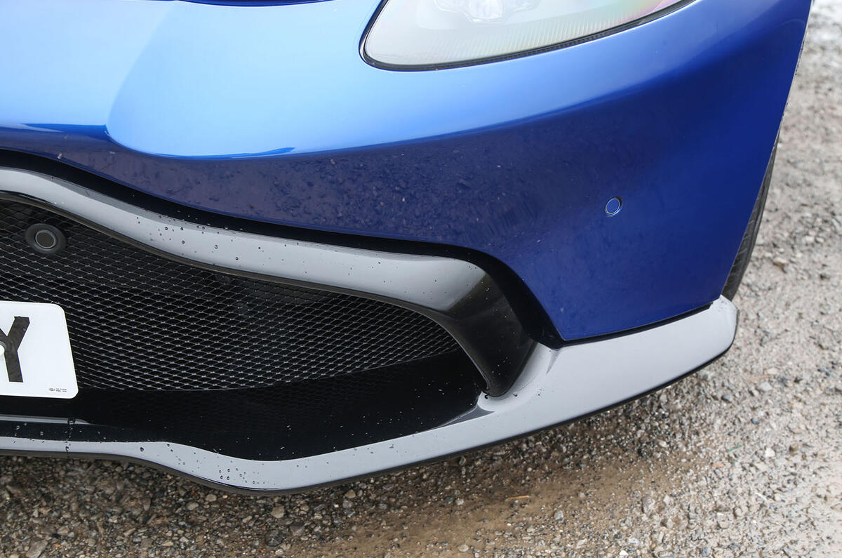 Aston Martin Vantage 2018 review front splitter
