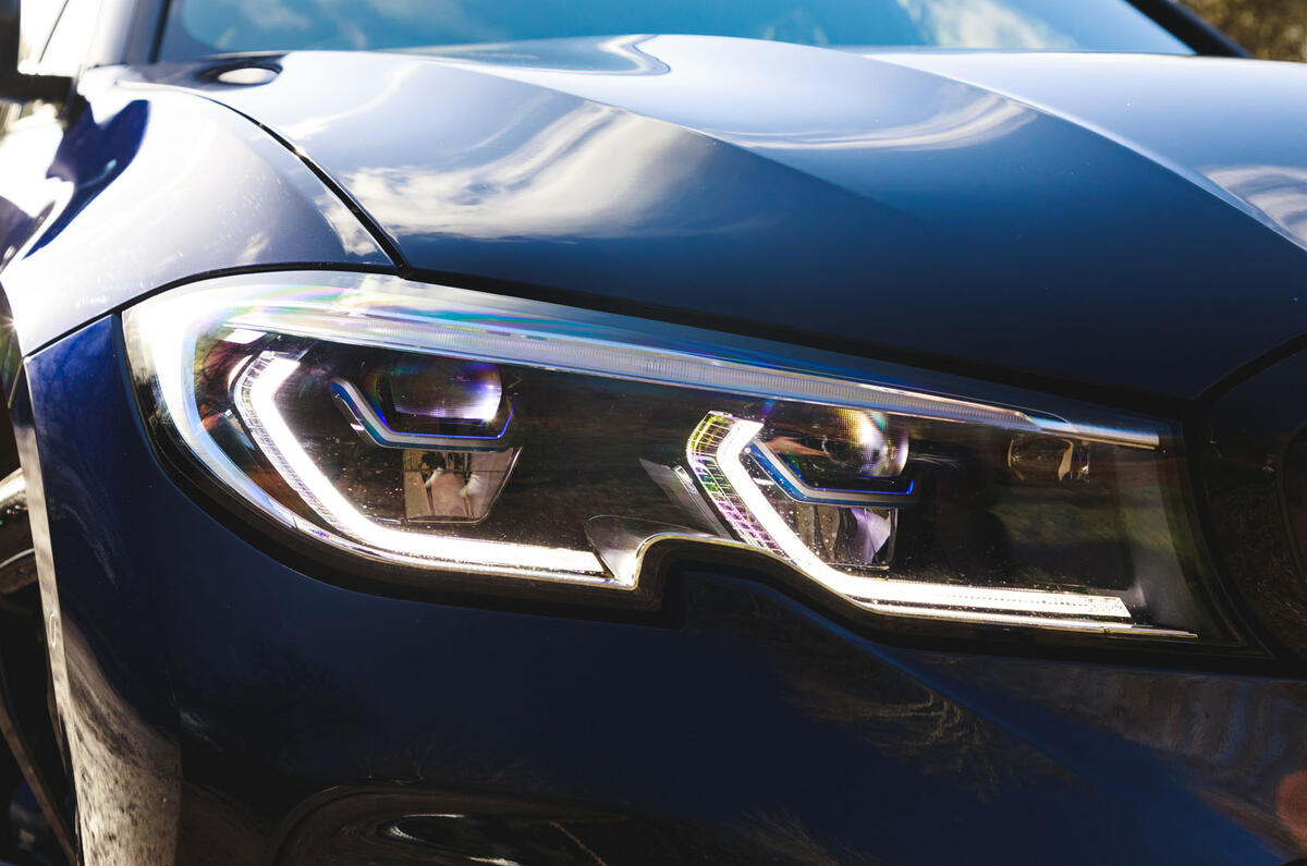 BMW 3 Series Touring 2020 road test review - headlights