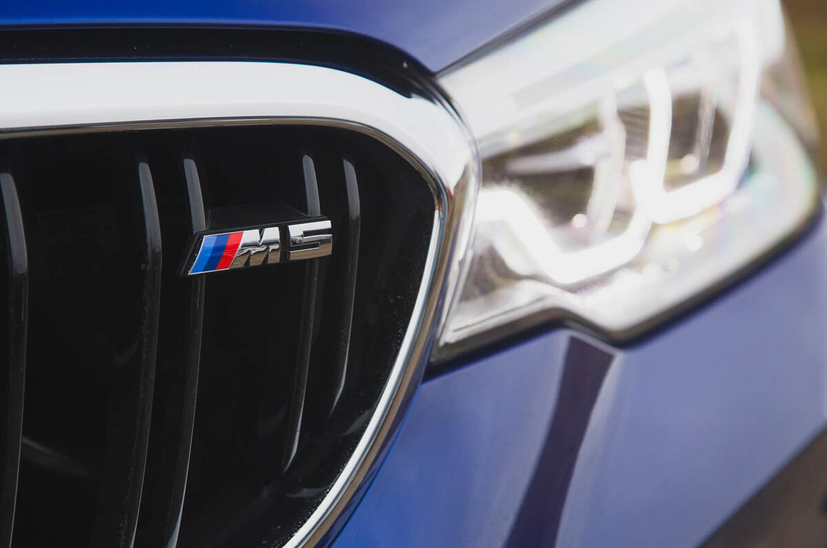 BMW M5 2018 review grille badge