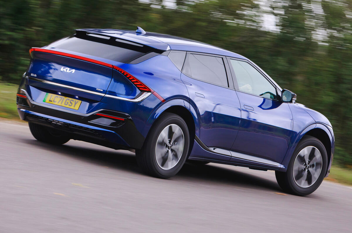 3 Kia EV6 2022 road test review tracking rear