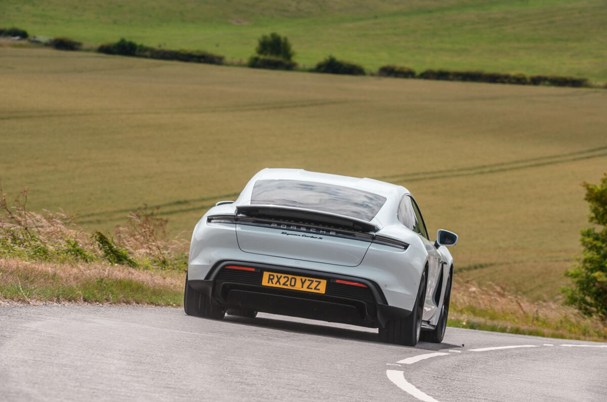 Porsche Taycan 2020 road test review - hero rear