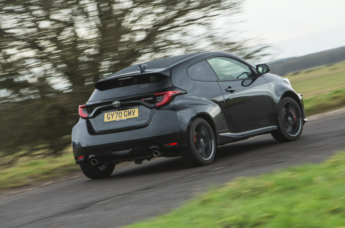 3 Toyota GR Yaris 2021 UK road test review hero rear