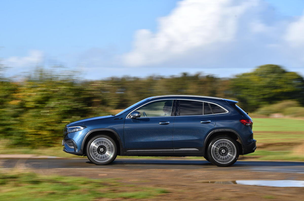 30 Mercedes Benz EQA 2021 road test review on road side