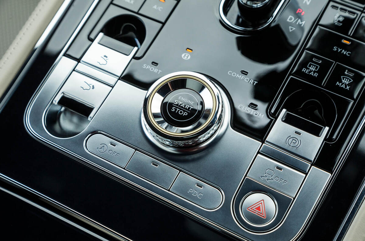 Bentley Continental GT 2018 Autocar road test review start button