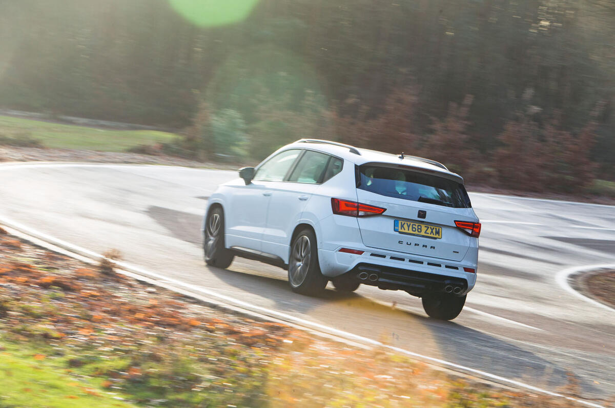 Cupra Ateca 2019 road test review - cornering rear