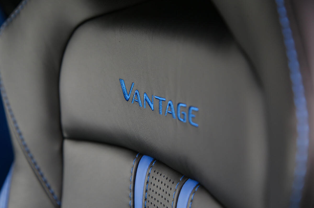Aston Martin Vantage 2018 review seat stitching