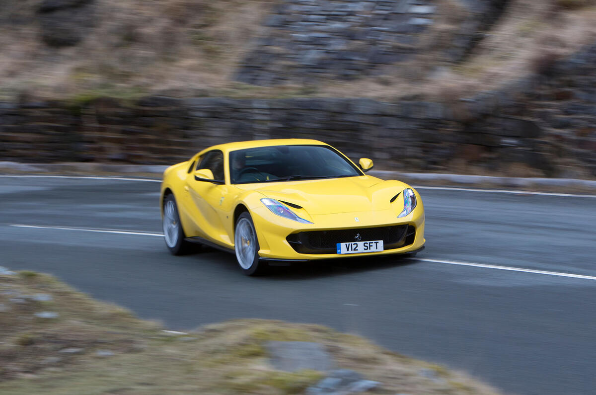 Ferrari 812 Superfast 2018 road test review on the road front