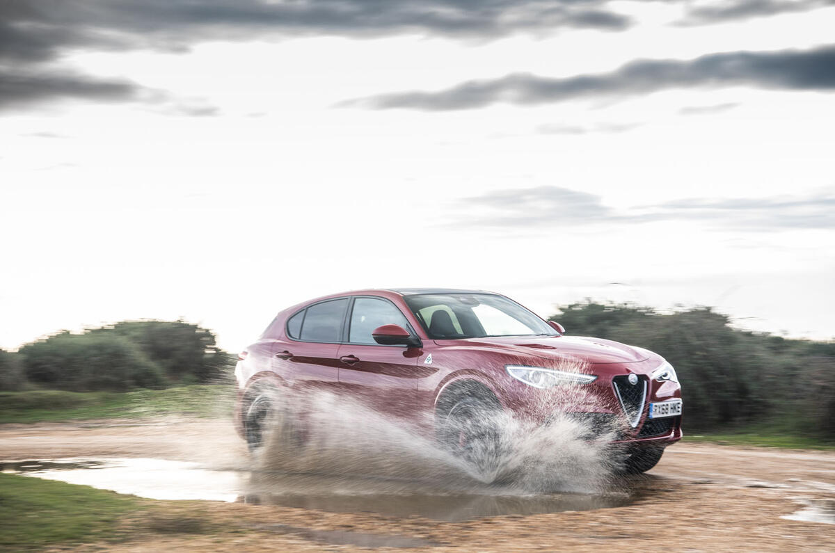 Alfa Romeo Stelvio Quadrifoglio 2019 road test review - splash
