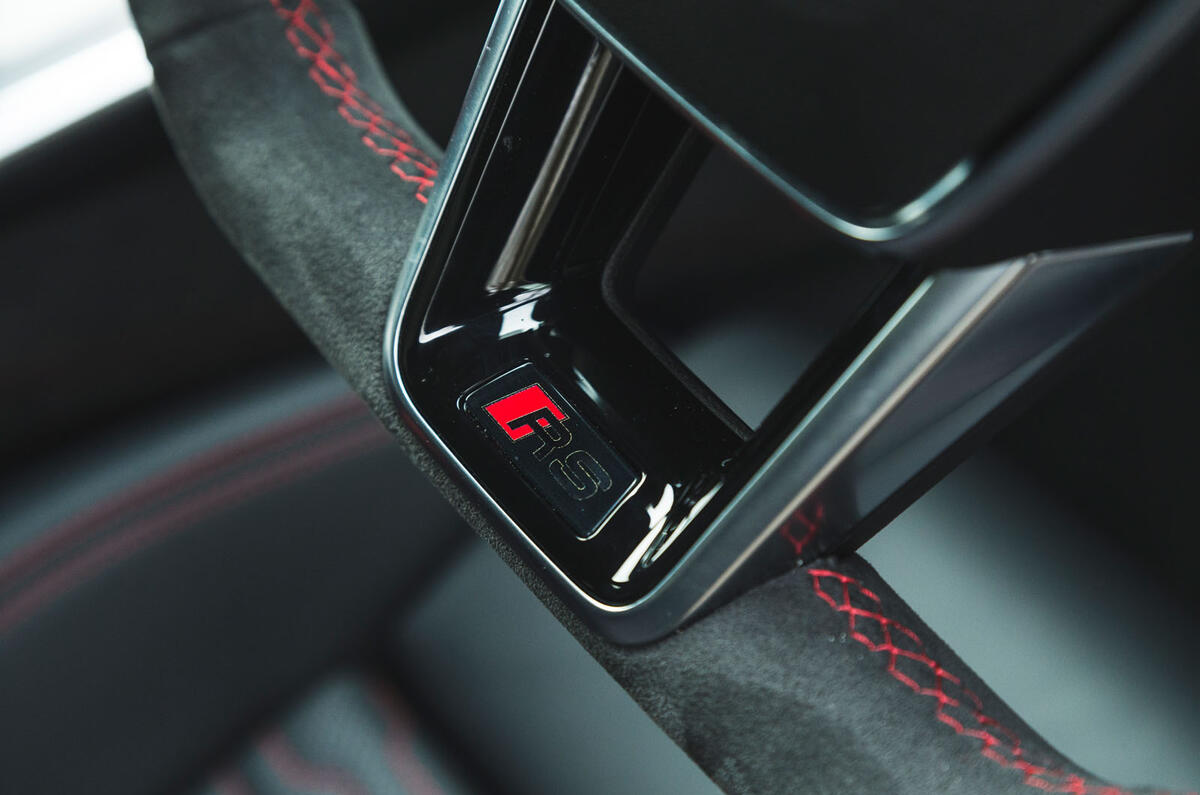 Audi RS6 Avant 2020 road test review - steering wheel logo
