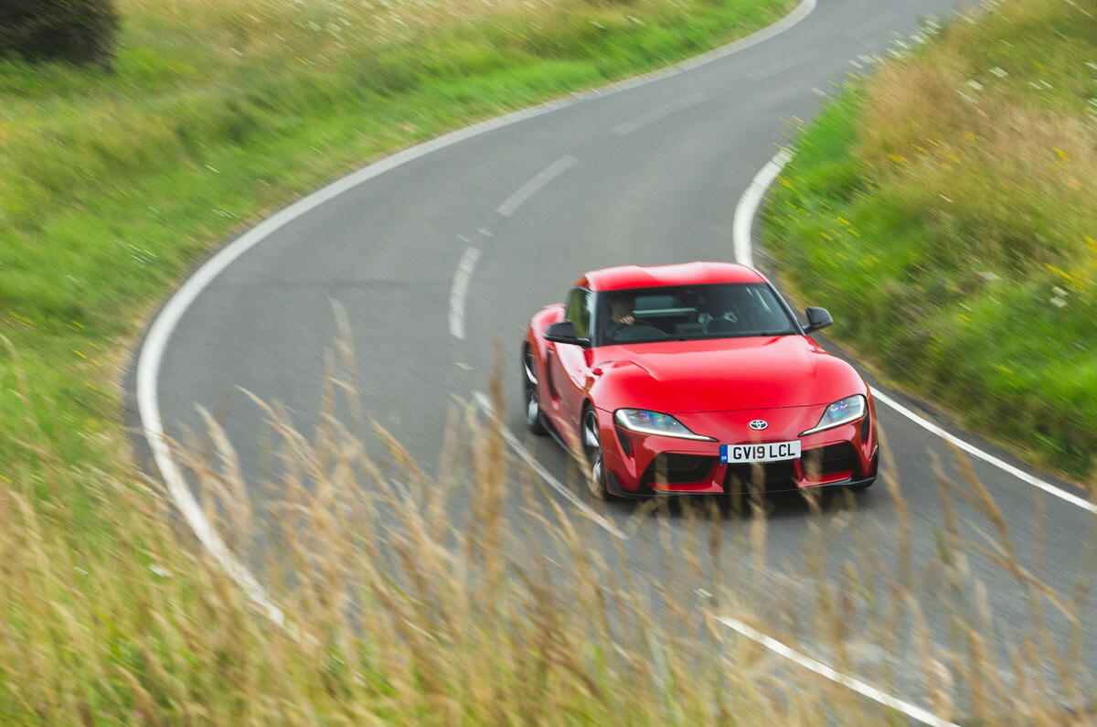 Toyota GR Supra 2019 road test review - cornering front
