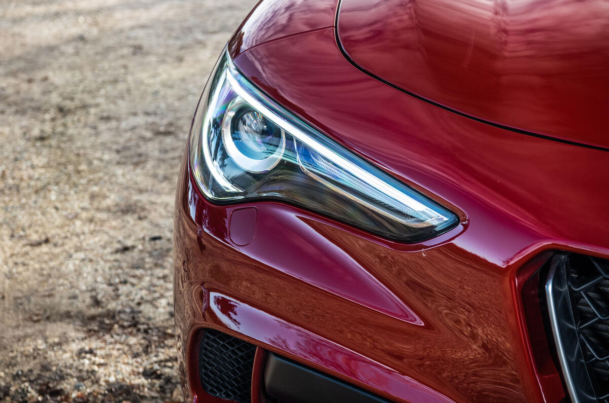 Alfa Romeo Stelvio Quadrifoglio 2019 road test review - headlights