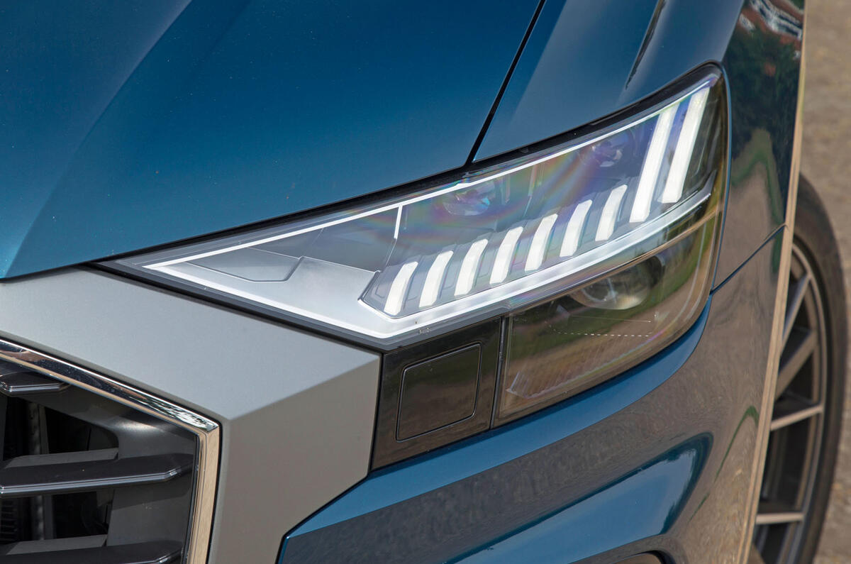 Audi Q8 50 TDI Quattro S Line 2018 road test review - headlights