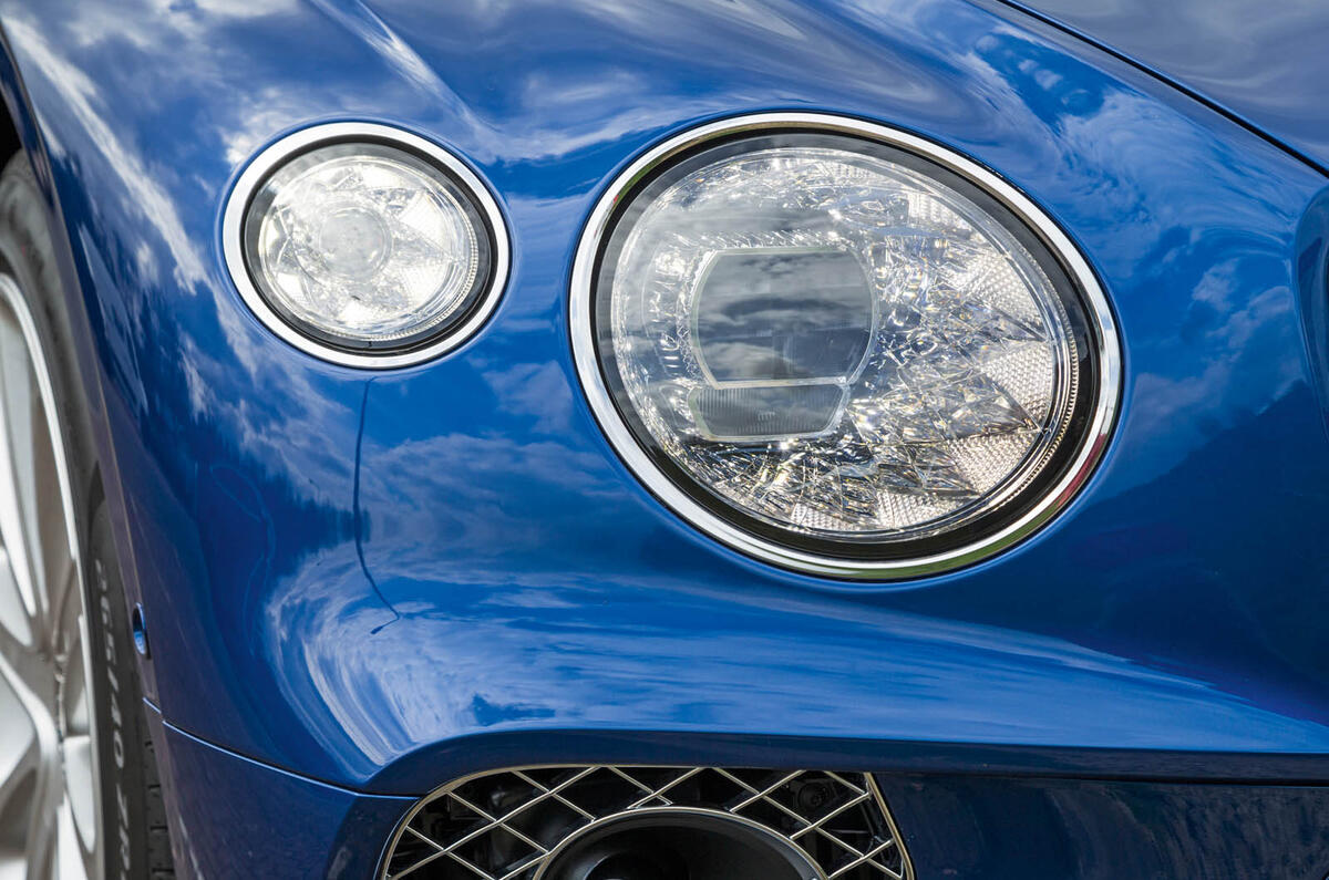 Bentley Continental GT 2018 Autocar road test review headlights