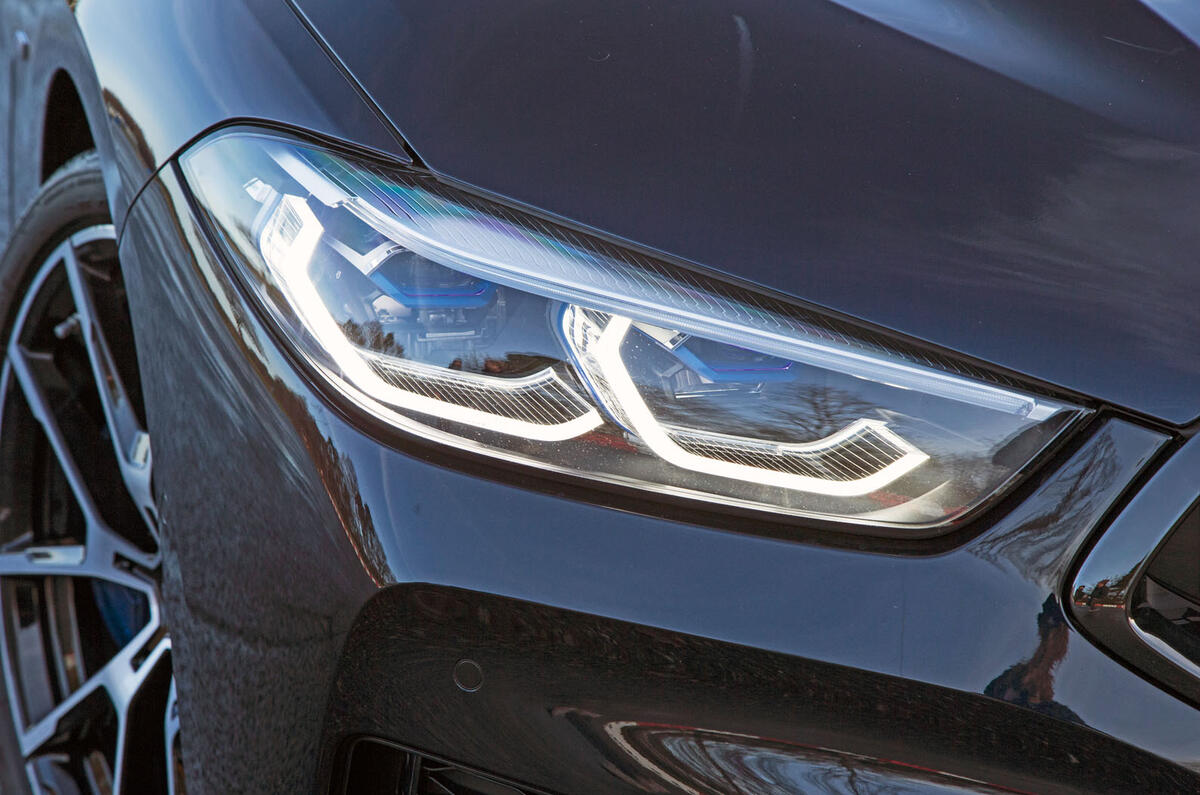 BMW 8 Series Coupé 2019 road test review - headlights
