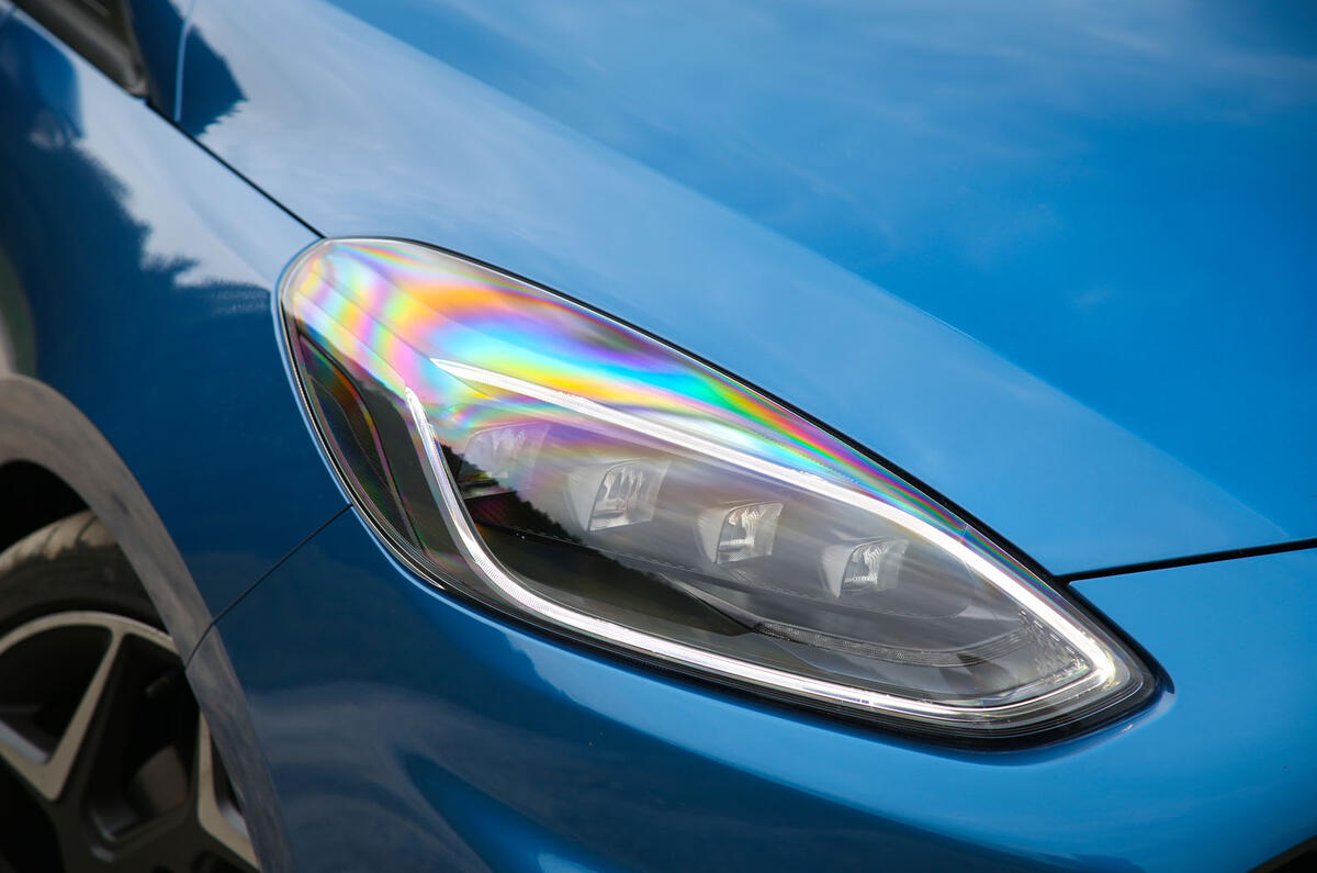 Ford Fiesta ST 2018 road test review headlights