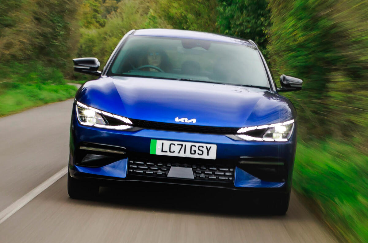 4 Kia EV6 2022 road test review on road nose