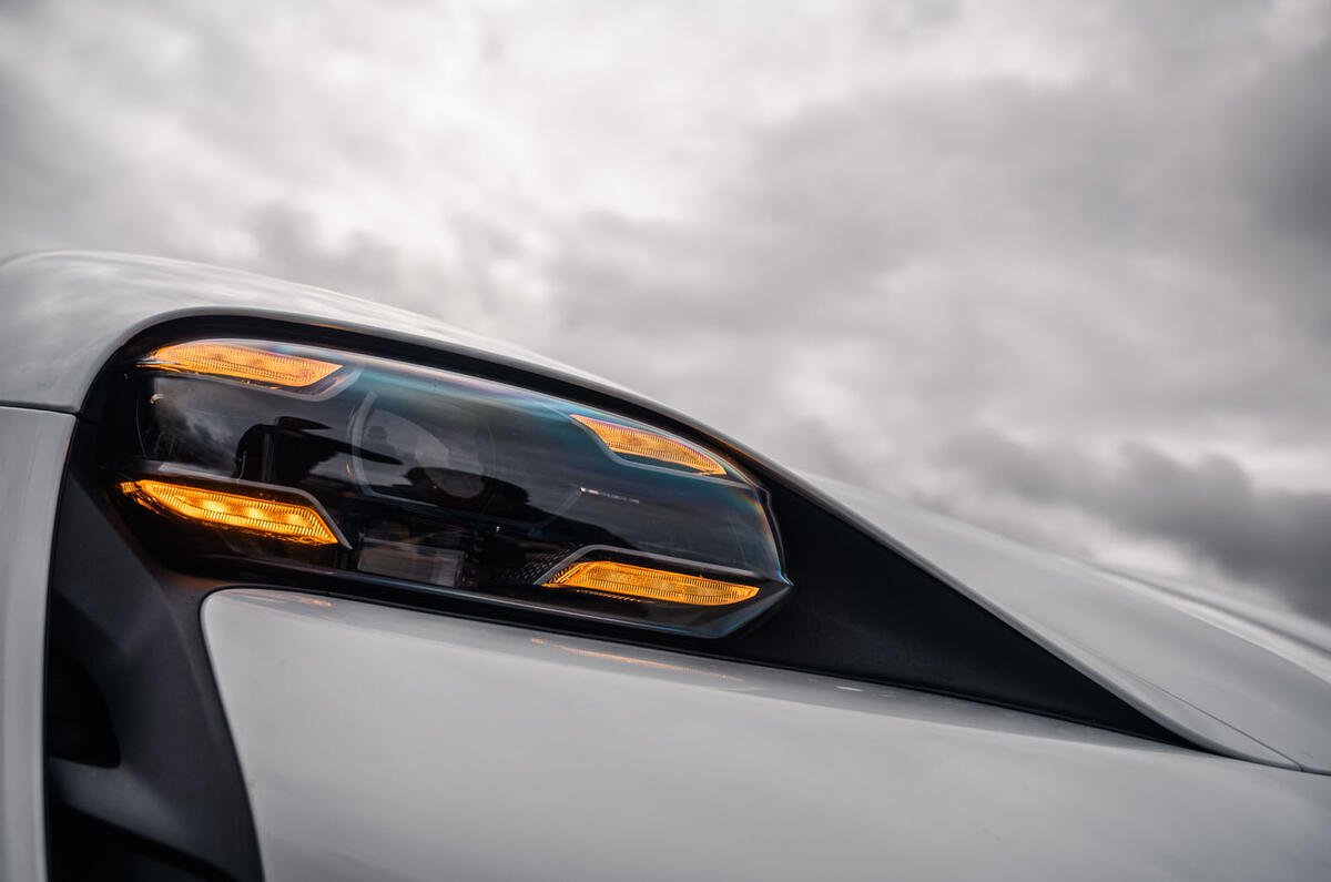Porsche Taycan 2020 road test review - headlights