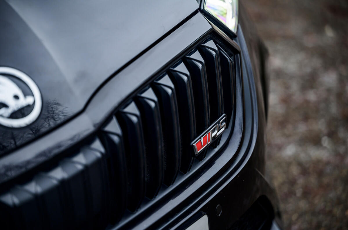 4 Skoda Octavia vRS TDI 2021 road test review nose badge