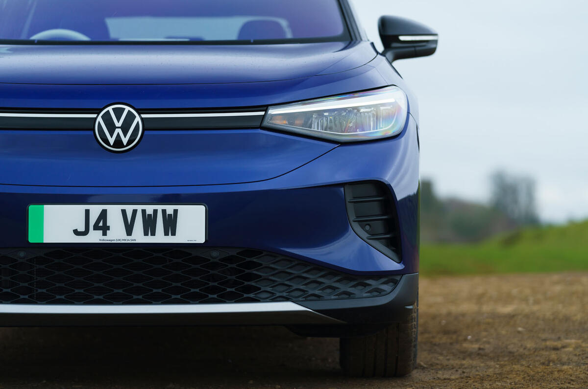 4 volkswagen id 4 2021 uk first drive review headlights
