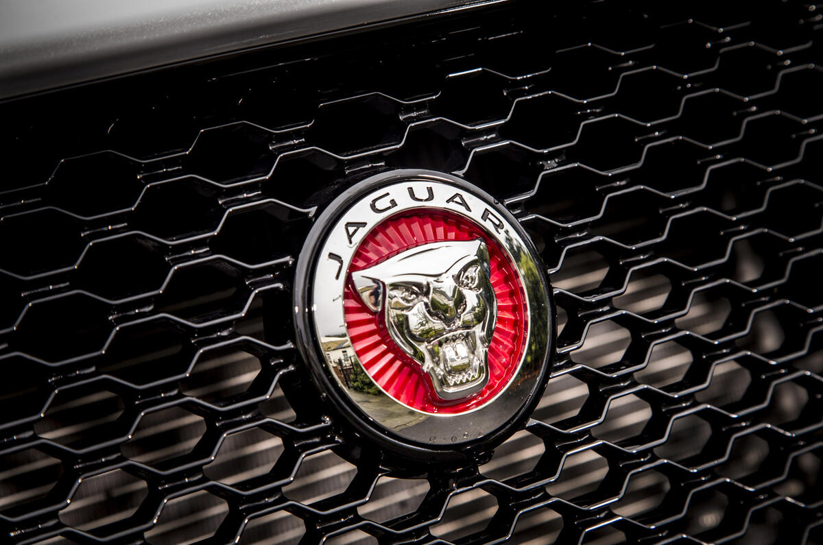 5 Jaguar F Pace P400e 2021 road test review nose badge