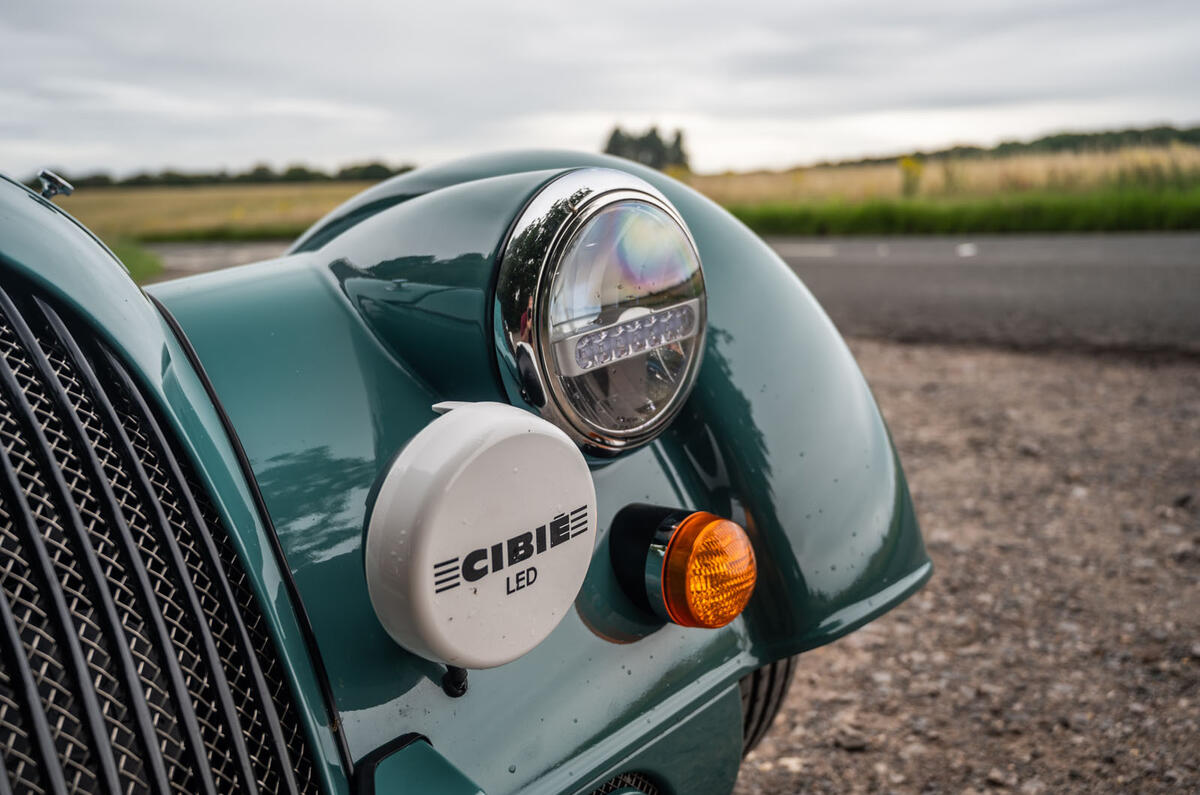 Morgan Plus Four 2020 road test review - front lights