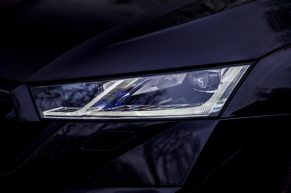 5 Skoda Octavia vRS TDI 2021 road test review headlights