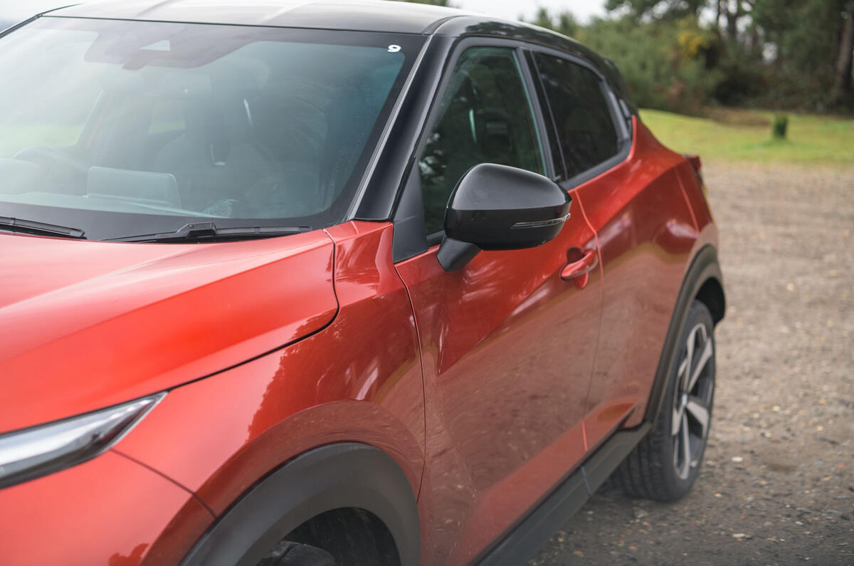 Nissan Juke 2020 road test review - wing mirror