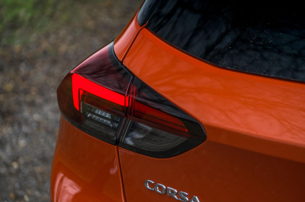 Vauxhall Corsa 2020 road test review - rear lights