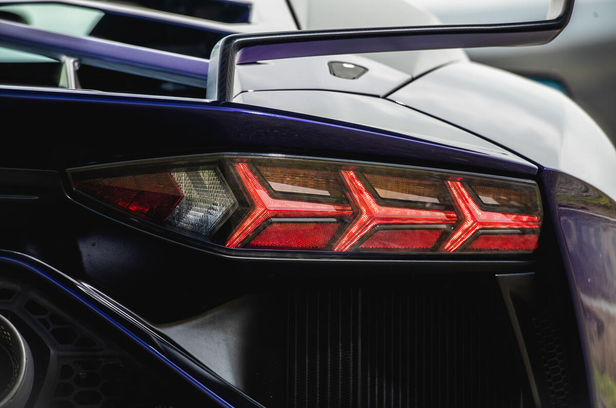 Lamborghini Aventador SVJ 2019 road test review - rear lights