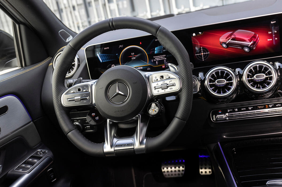 Mercedes-AMG GLA 45 S Plus 2020 road test review - steering wheel