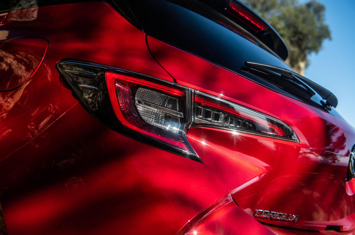 Toyota Corolla hybrid hatchback 2019 road test review - rear lights
