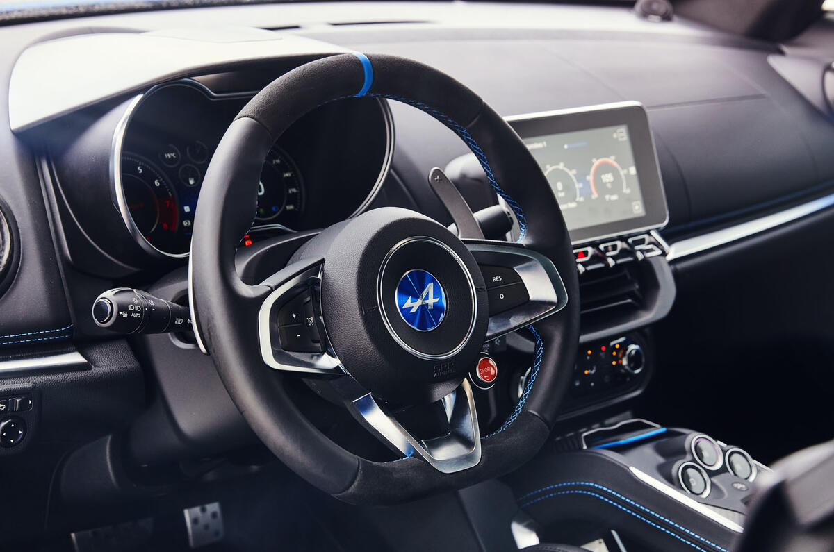 Alpine A110 2018 road test review steering wheel