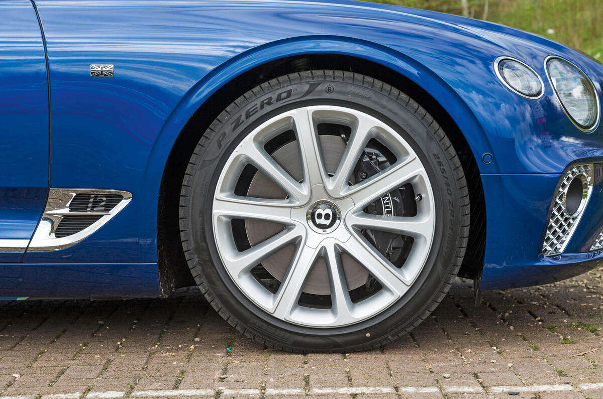 Bentley Continental GT 2018 Autocar road test review alloy wheels