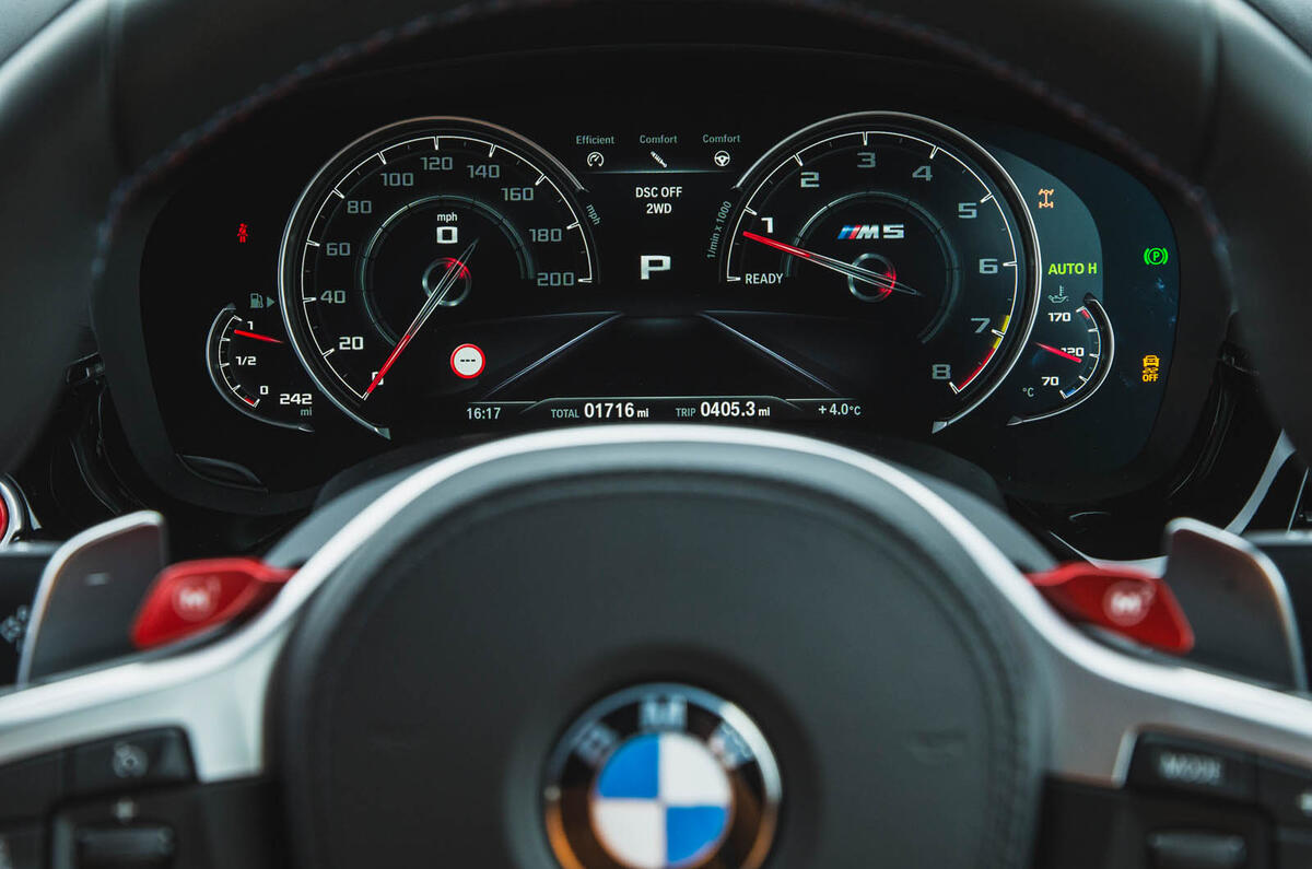 BMW M5 2018 review instrument cluster