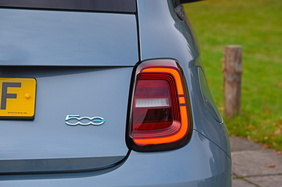 8 Fiat 500 electric 2022 road test review rear lights