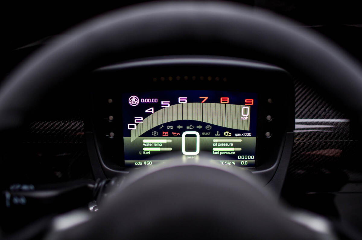 Lotus 3-Eleven 430 review instrument cluster