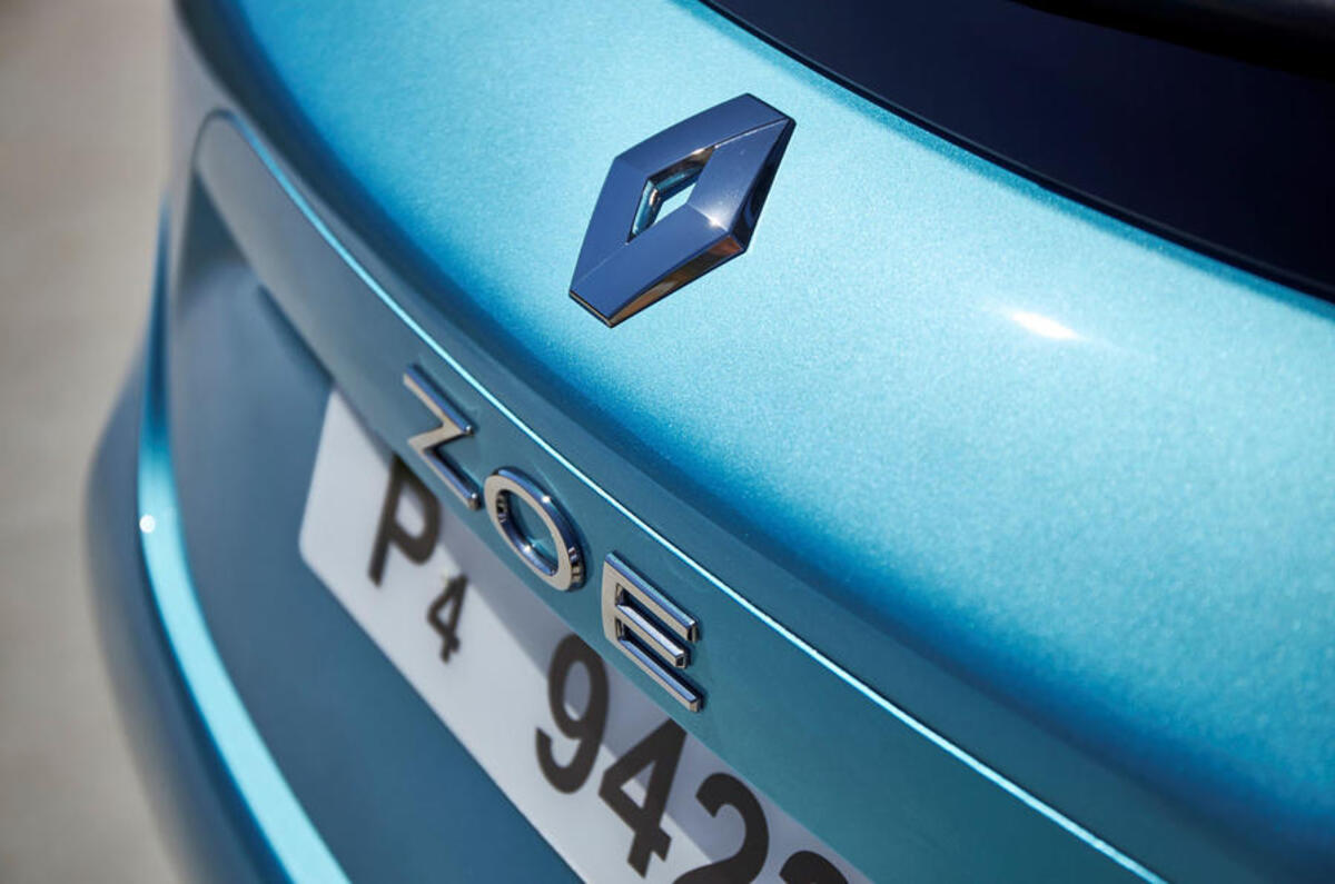 Renault Zoe 2020 road test review - rear badge